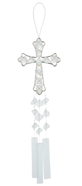 Sea Glass Cross Windchime