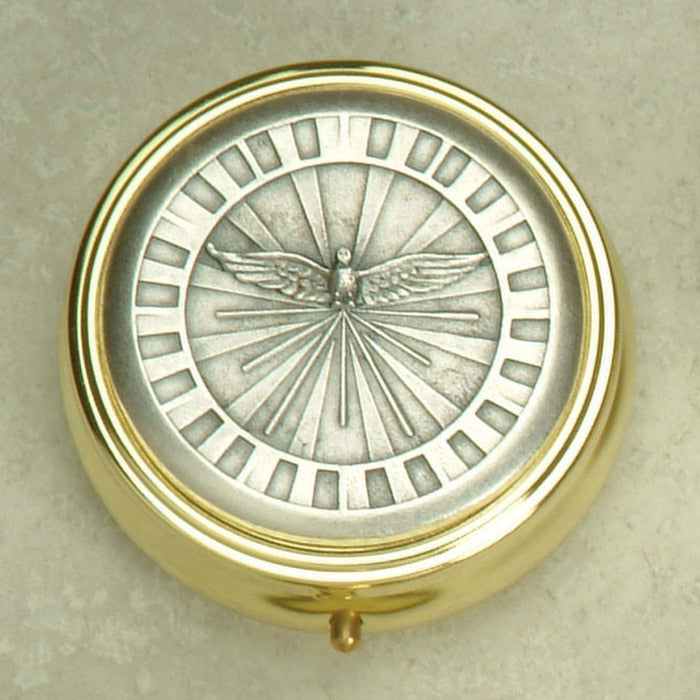 2.25" Gold & Silver Toned Holy Spirit Pyx