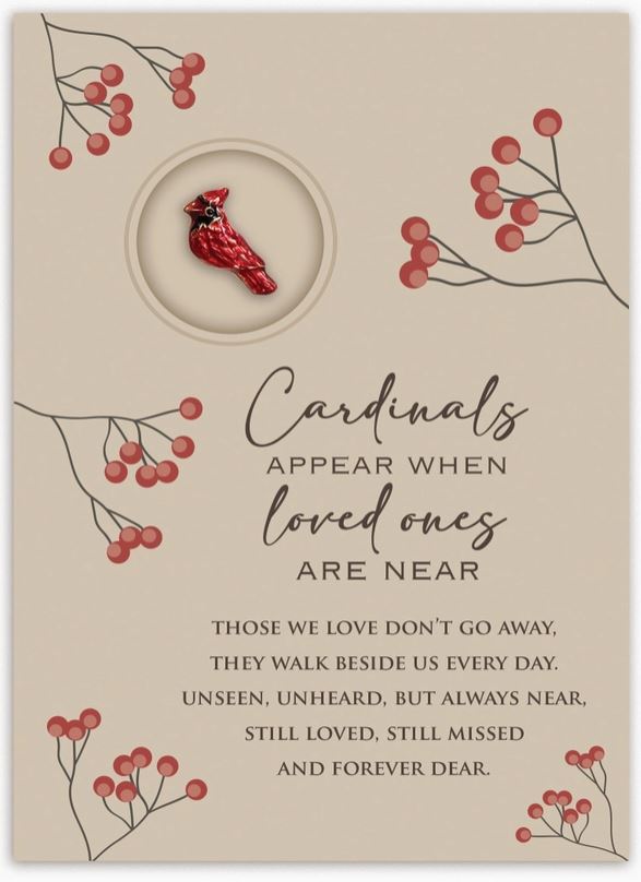Cardinal Sympathy Card With Charm