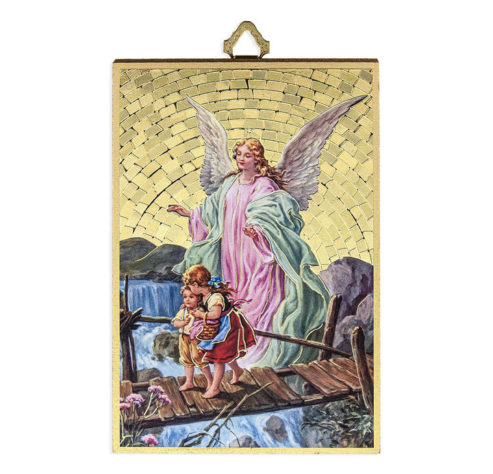 4" x 6" Guardian Angel Crossing Bridge Mosaic Plaque