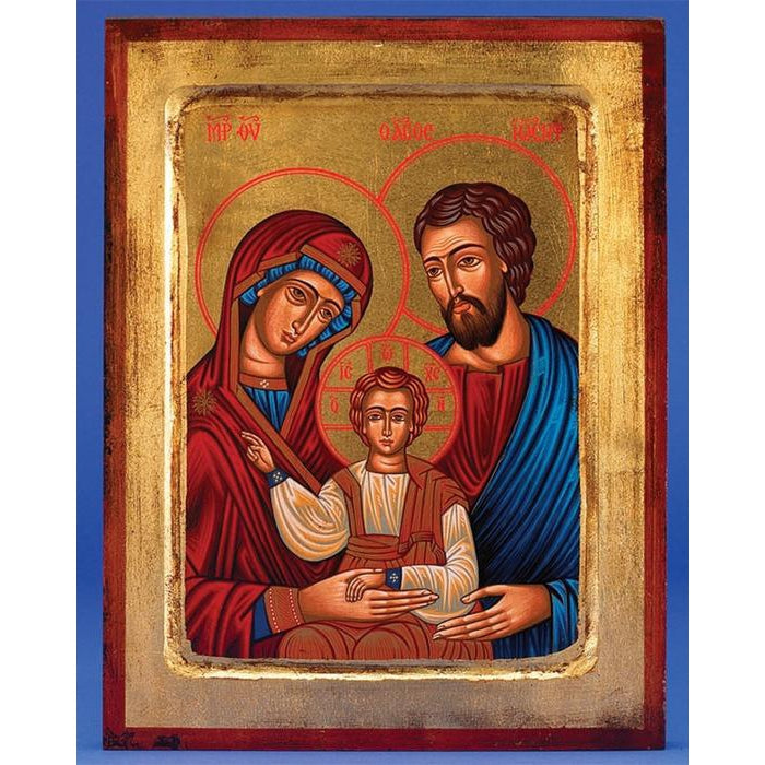 Hand-Painted Holy Family Gold Leaf Icon