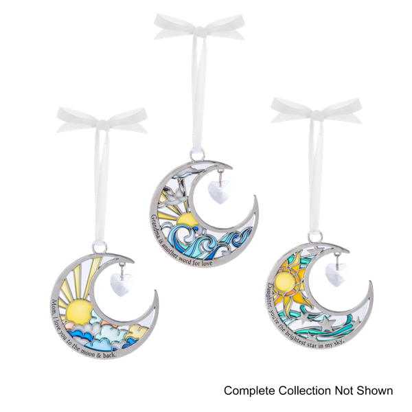 3" Love U to the Moon and Back Ornaments