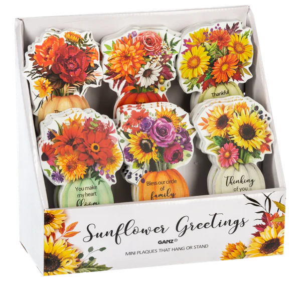 5" Sunflower Greetings Fall Plaque