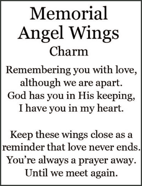 Memorial Angel Wings Charm