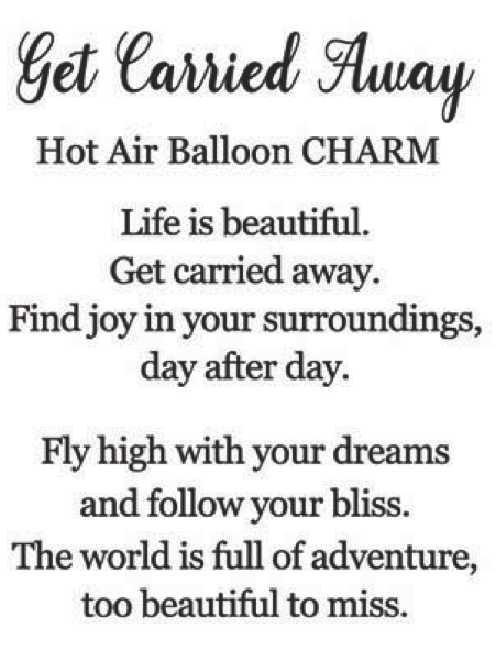 Get Carried Away Hot Air Balloon Charm