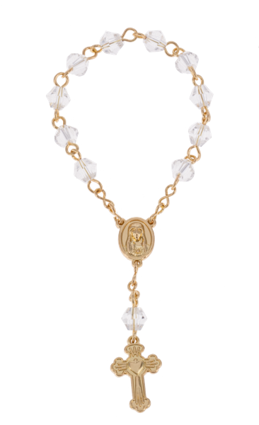 Bassinet Trinket Dish with Rosary - Blue