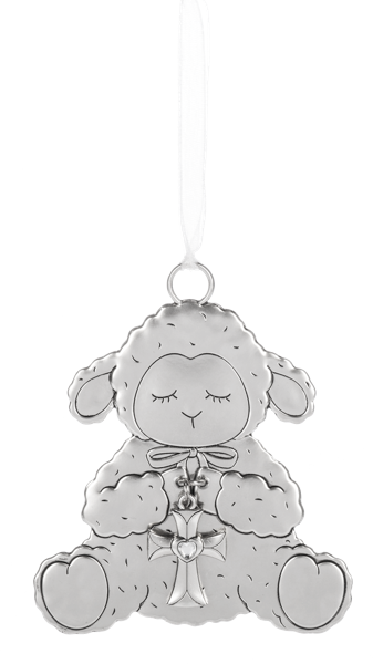 3" Crib Cross Keepsake Ornament - Lamb