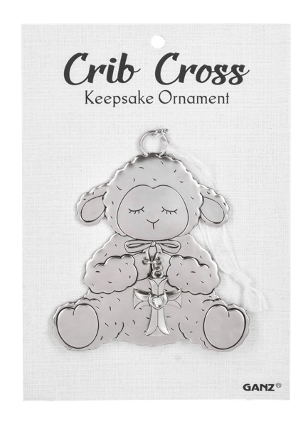 3" Crib Cross Keepsake Ornament - Lamb