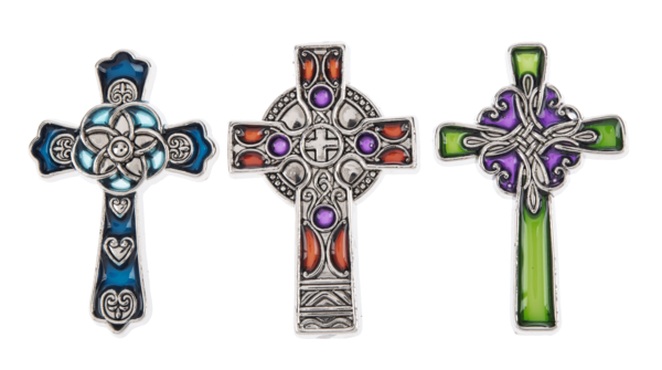 1.25" Stain Glass Cross Charms