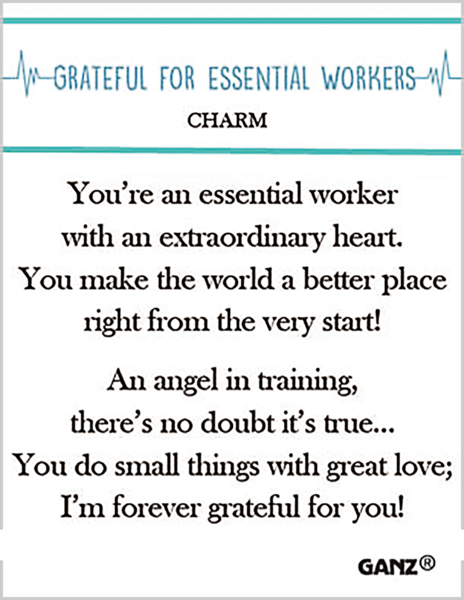 Grateful for Essential Workers Charms