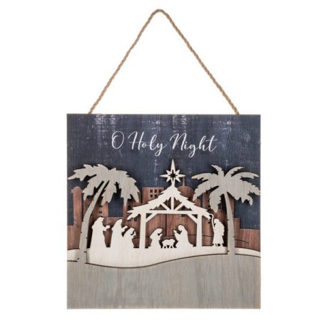 Holy Night Nativity Wall Plaque