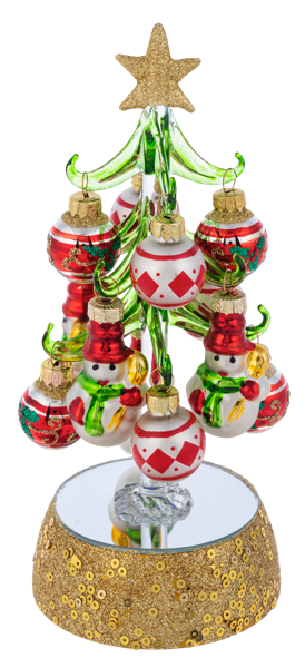 Light Up Christmas Tree with Ornaments - Snowmen