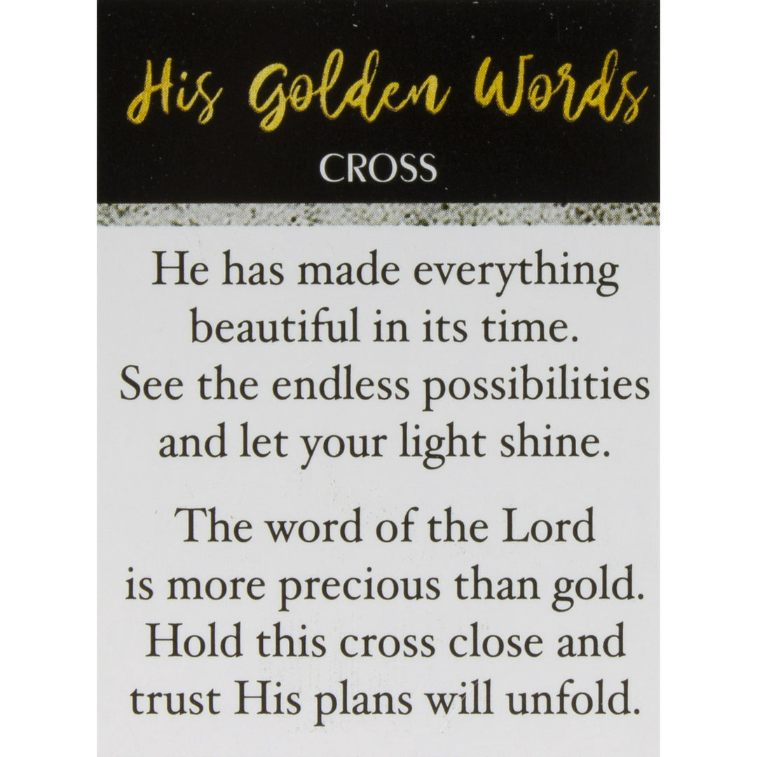 His Golden Words Cross Pocket Charm