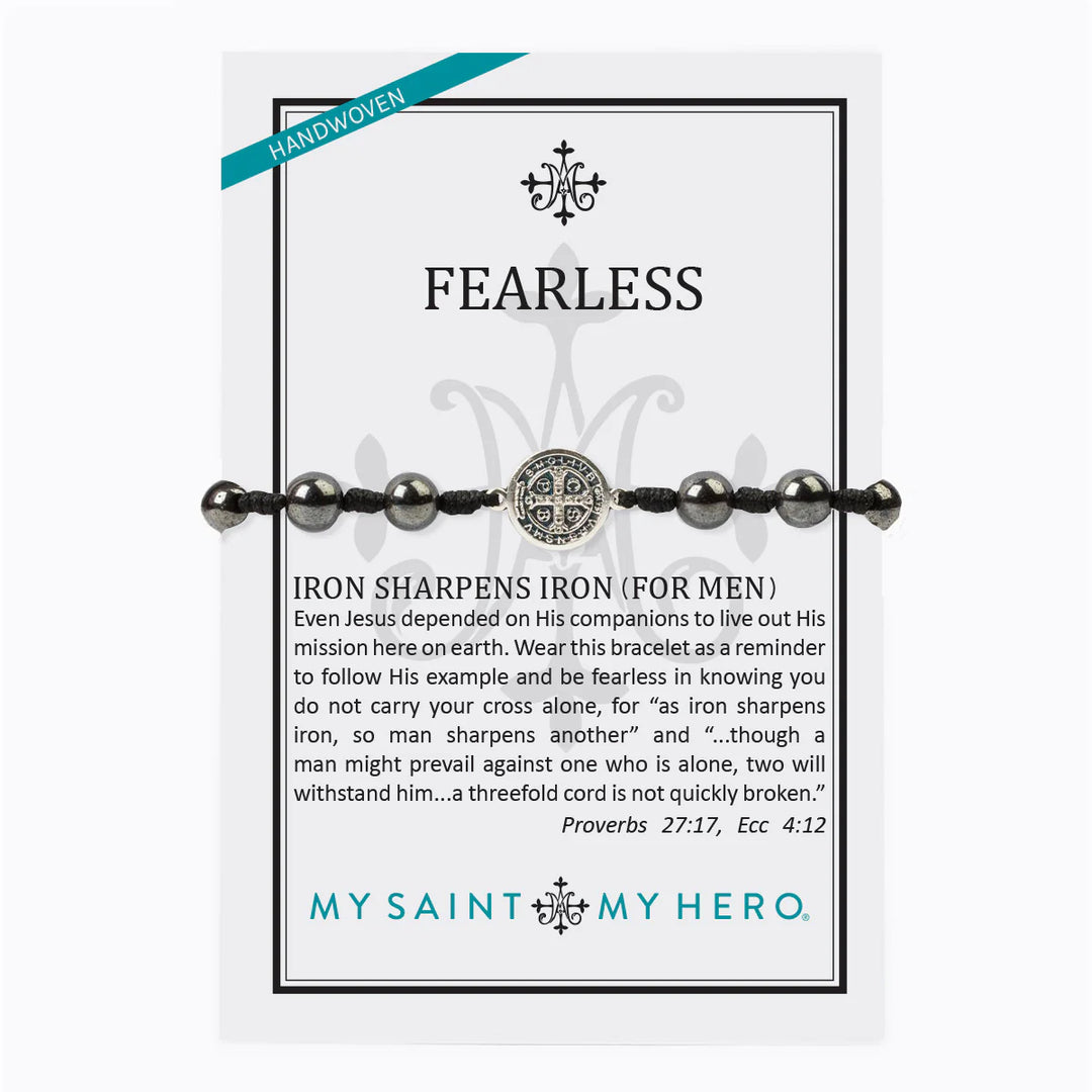 Fearless Blessing Hematite St. Benedict Bracelet