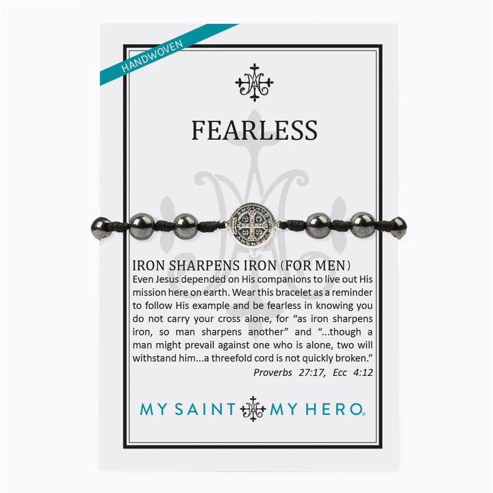 Fearless Blessing Hematite St. Benedict Bracelet
