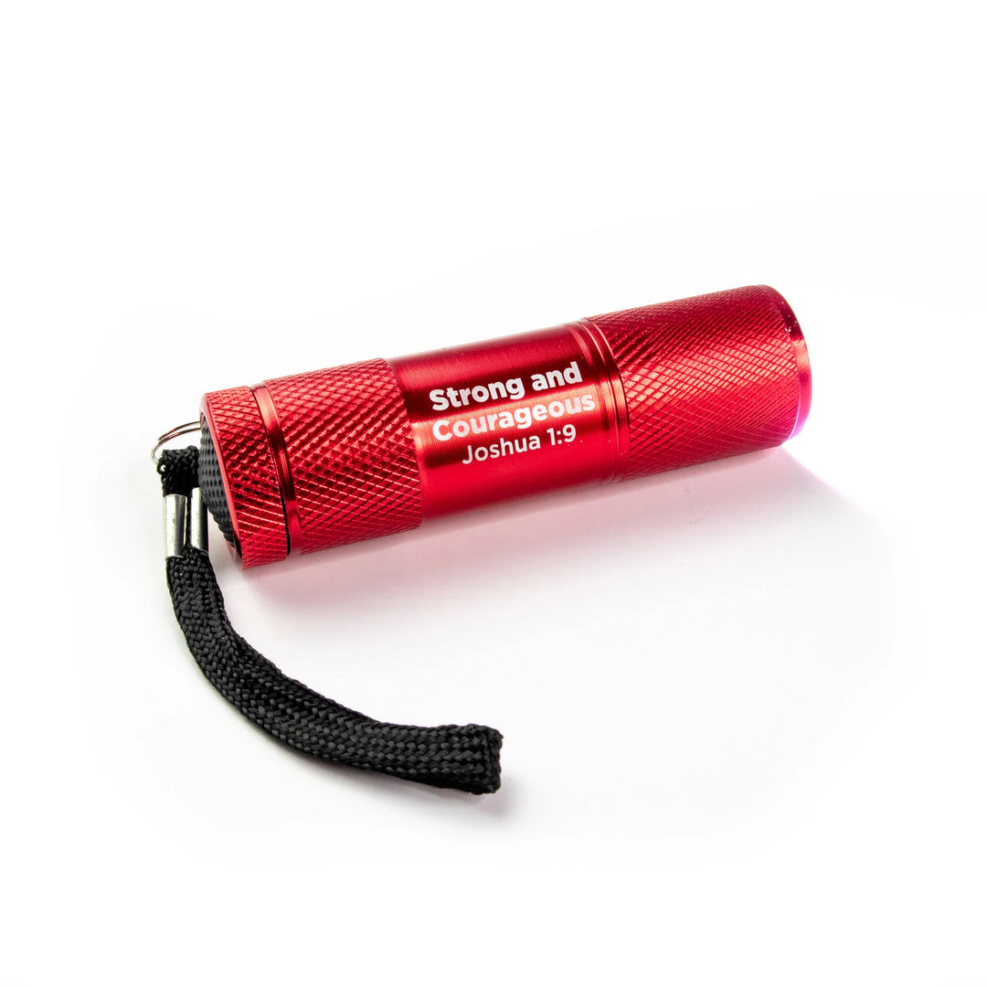 LED Red Scripture Flashlight - Strong and Courageous