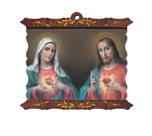 10.75" Twin Hearts Scroll Plaque