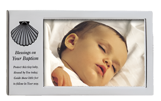 Blessings on Your Baptism Horizontal Picture Frame