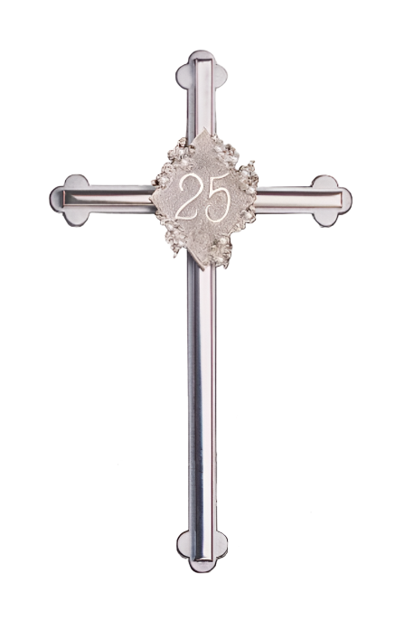 25th Anniversary Pearl/Silver Cross