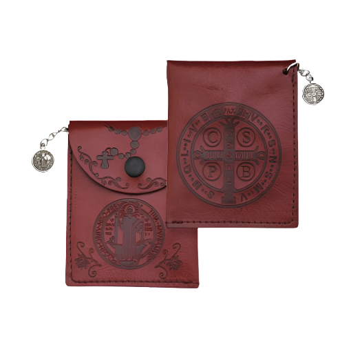 St. Benedict Faux Leather Rosary Case