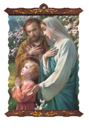 10.75" Holy Family Scroll Plaque