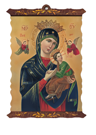 10.75" Our Lady of Perpetual Help Scroll Plaque