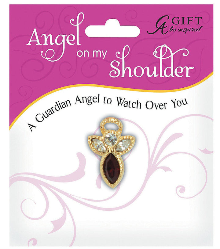 Angel on My Shoulder Birthstone Pin