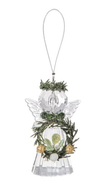 Teeny Mistletoe Angel Ornament