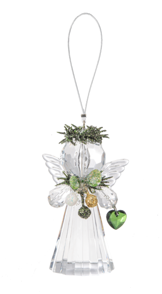 Teeny Mistletoe Angel Ornament