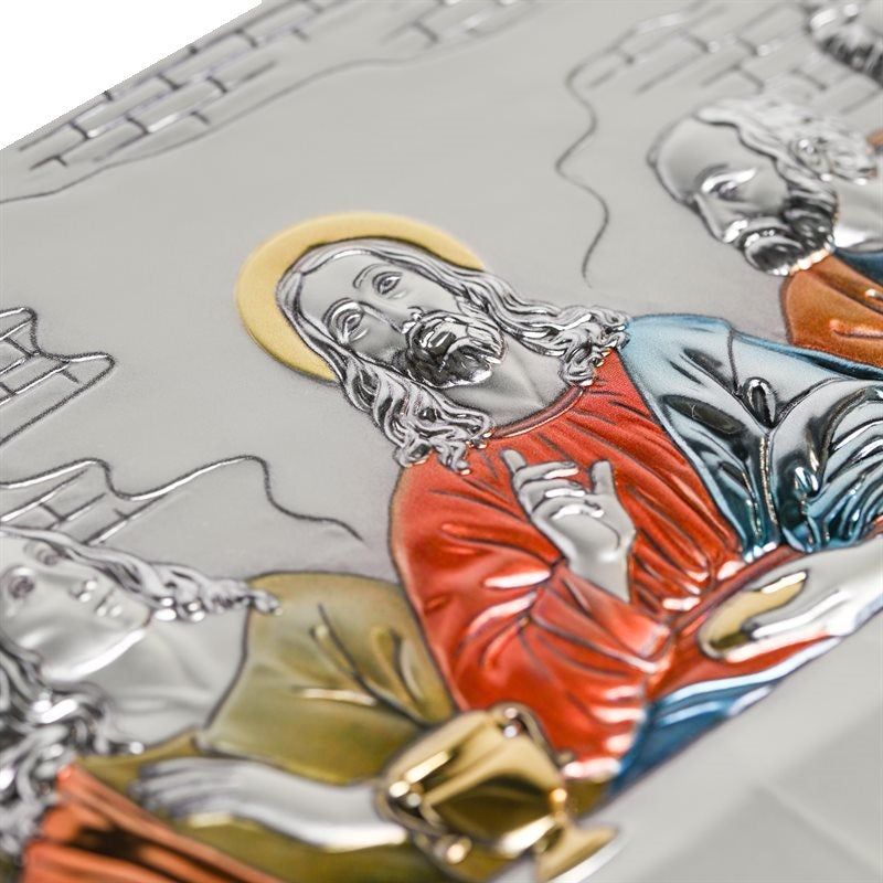 Last Supper Sterling Silver Color Plaque