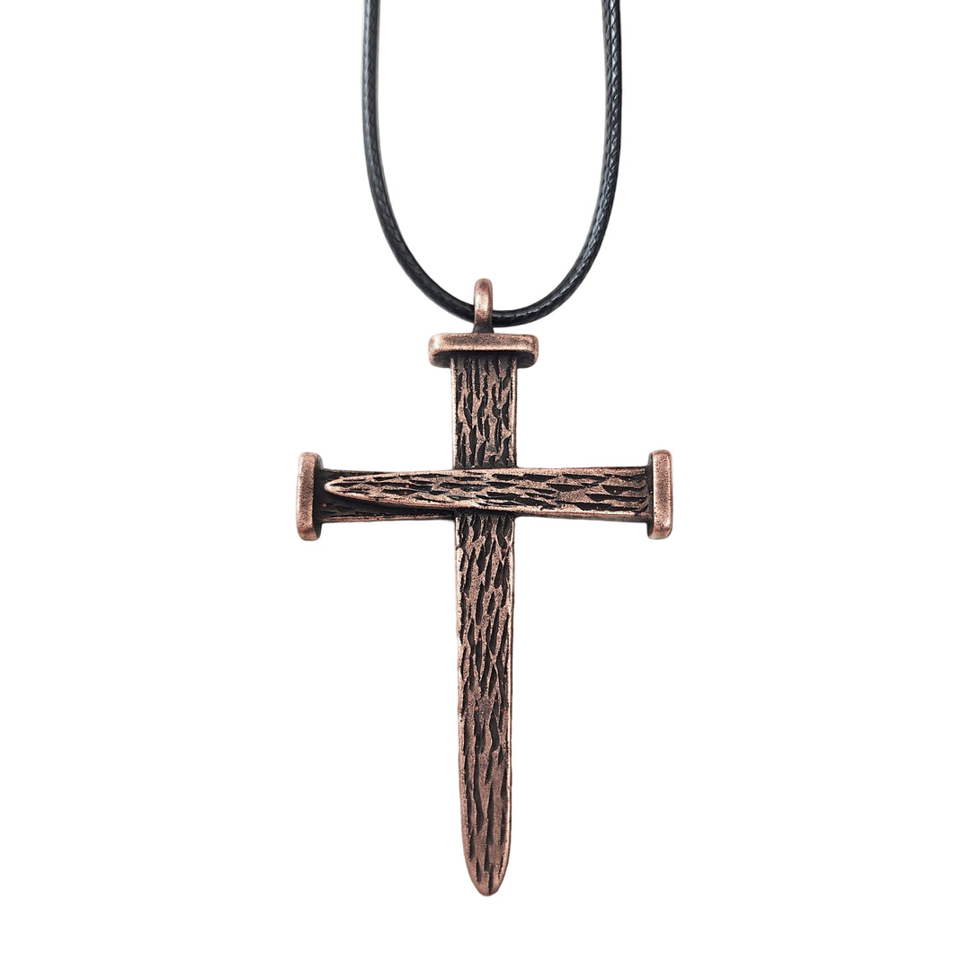 Copper Nail Cross 22" Cross Necklace