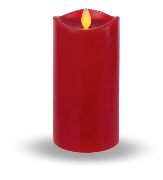 6" Red LED Wax Pillar Candle