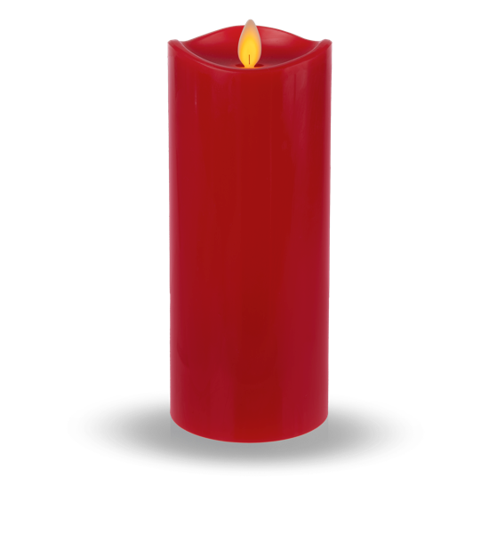 8" Red LED Wax Pillar Candle