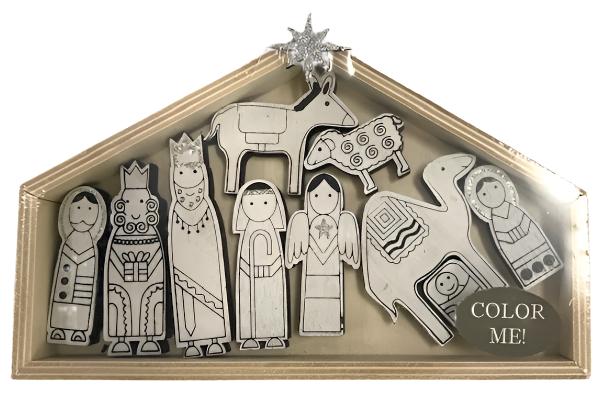 Color Me Nativity with Creche