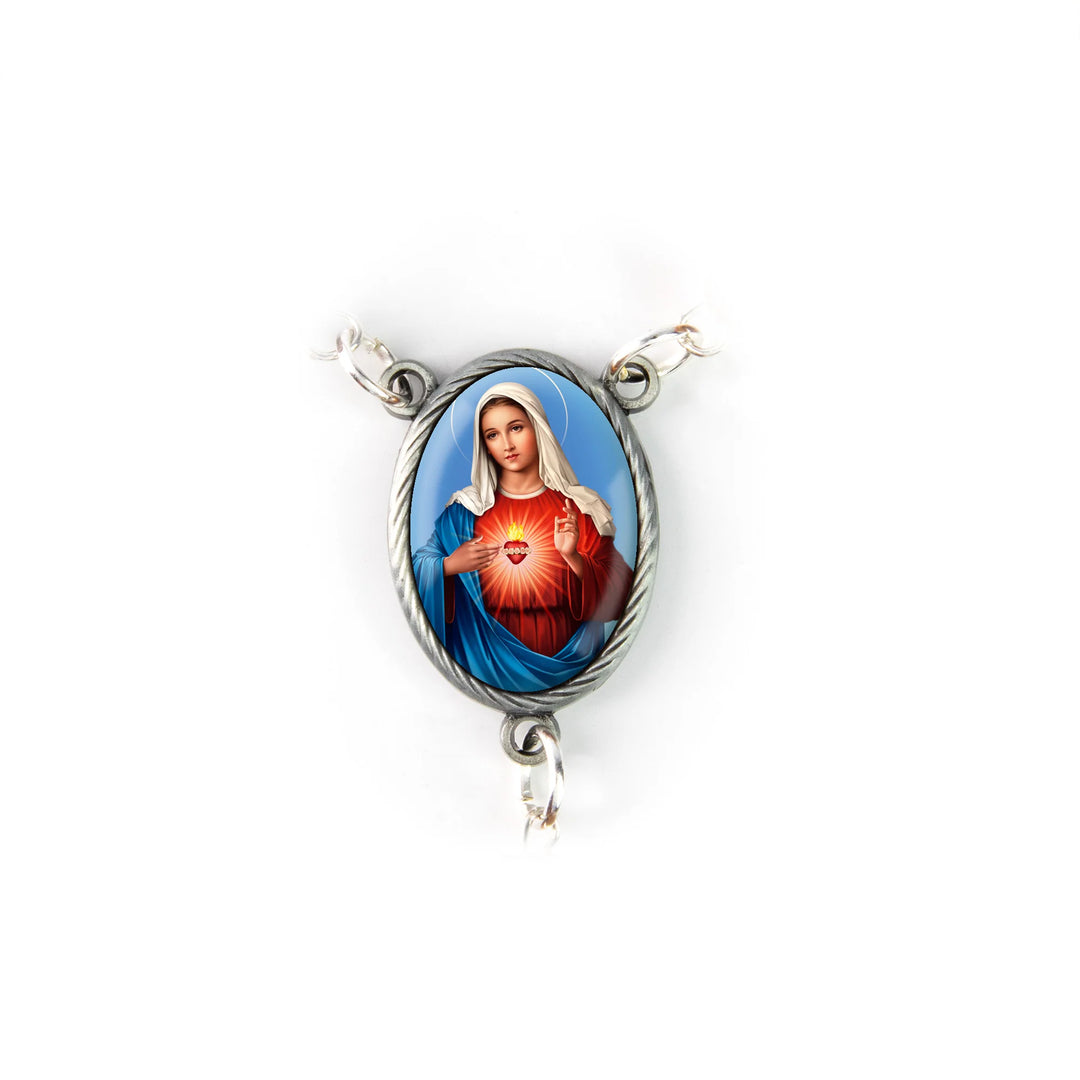 8mm Mother of Pearl Rosary with Immaculate Heart Medal