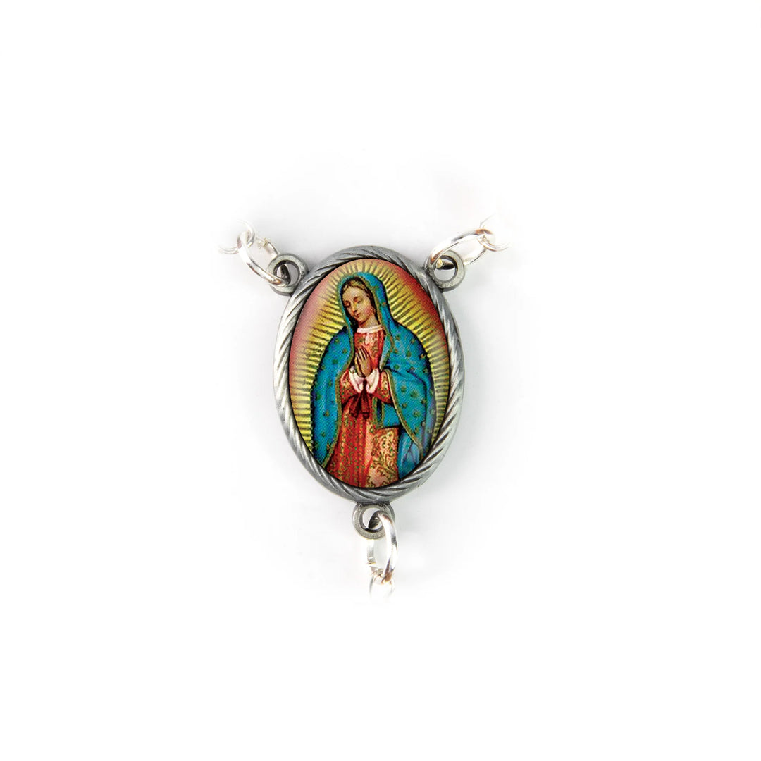 8mm Mother of Pearl Rosary with Our Lady of Guadalupe Medal