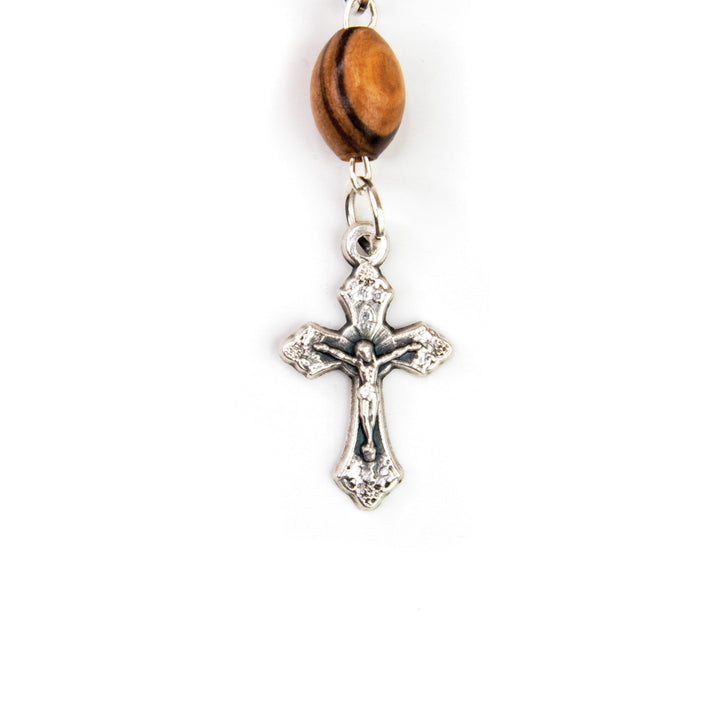 Immaculate Heart, Holy Land Olive Wood Pocket Auto Rosary
