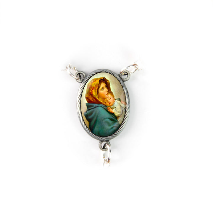 8mm Mother of Pearl Rosary, Mother Mary and Child Jesus Rosary