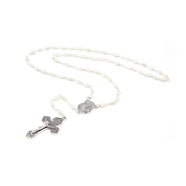8mm Mother of Pearl St. Michael Rosary