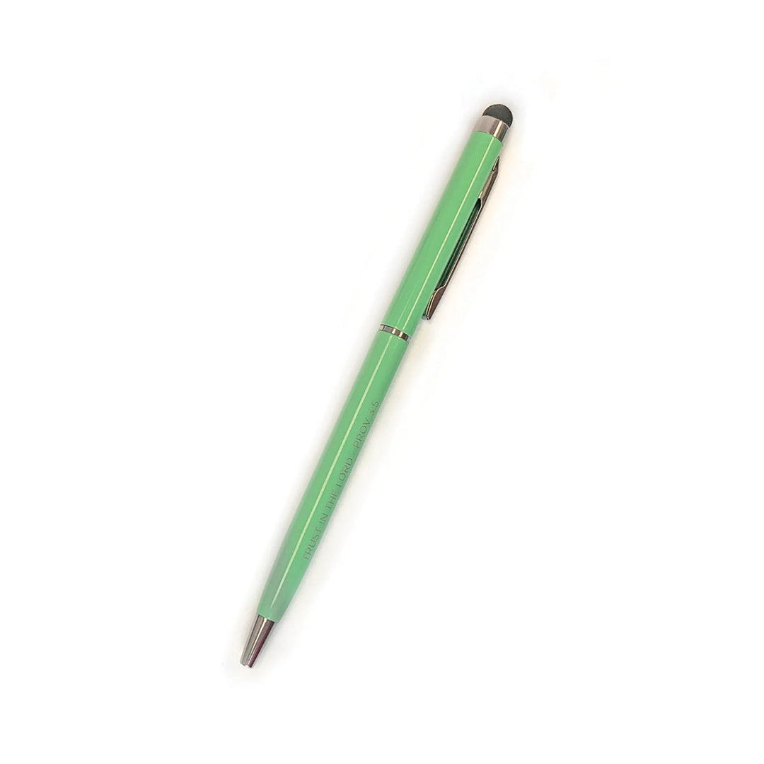 Narrow Mint Green Scripture Stylus Pen - Trust in the Lord