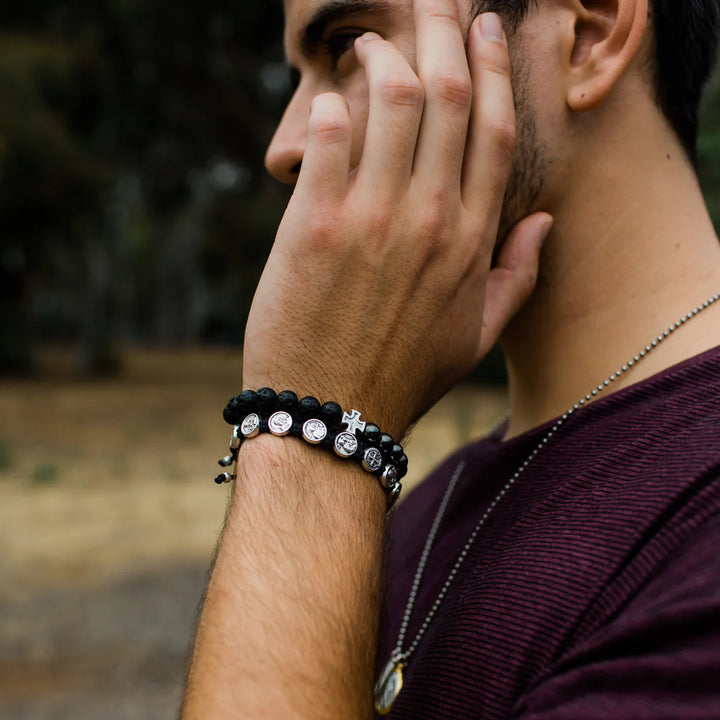 Perfectly Imperfect Lava & Hematite Bracelet
