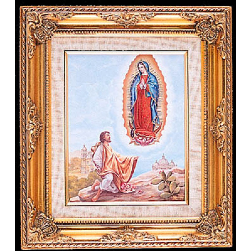 Our Lady of Guadalupe & Saint Juan Diego Gold Framed Art Print