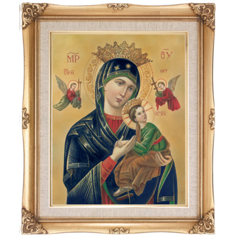 20" Our Lady of Perpetual Help Gold Framed Art