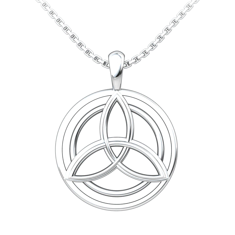 18" Sterling Silver Trinity Knot Pendant