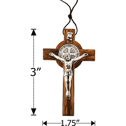 Saint Benedict 3" Cross Necklace