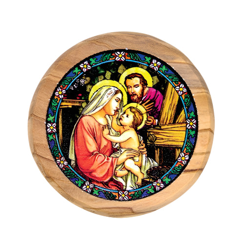 Holy Family Home Olive Wood Icon Magnet