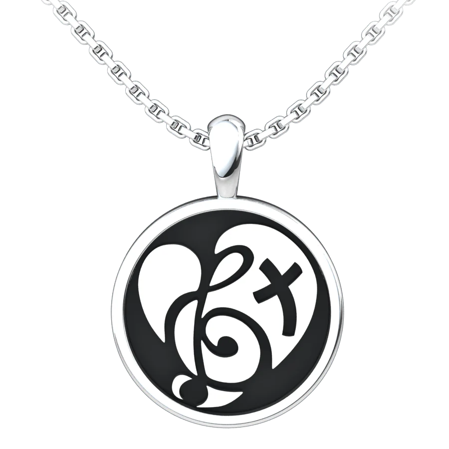 Love and Music Sterling Silver Pendant