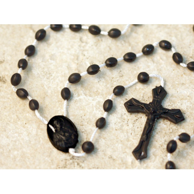 5mm Black Plastic Rosary