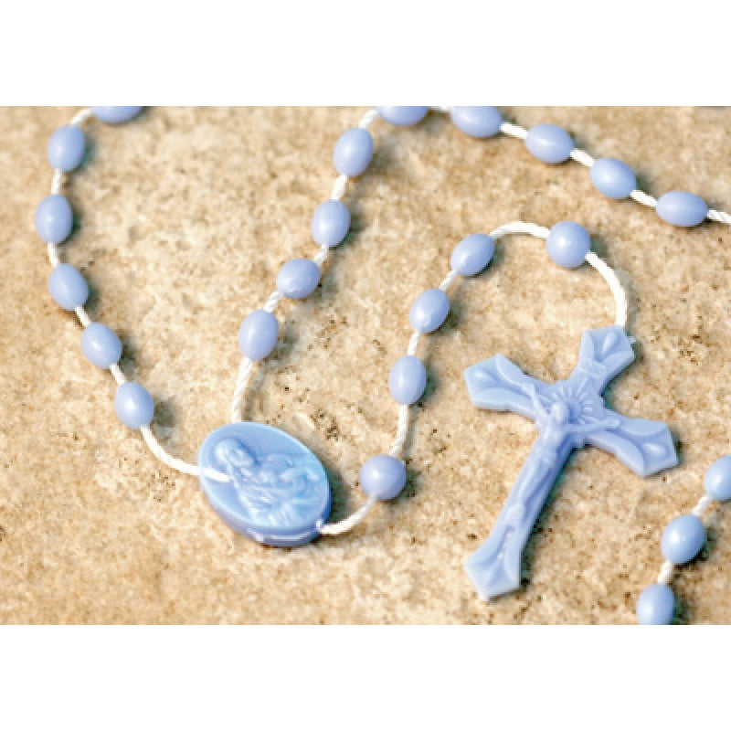 5mm Blue Plastic Rosary
