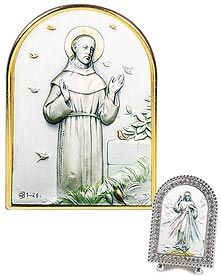 Saint Francis of Assisi Silver Crystal Frame